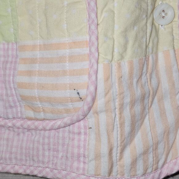 Handmade Quilted Patchwork Feeding Jacket Women's Size Medium Pink Pastel Green - Picture 6 of 16